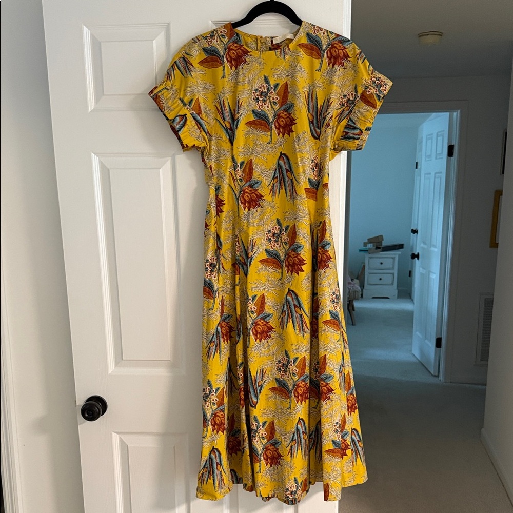 Ulla Johnson Yellow Floral Midi Dress - 4, Virgin River S6E1